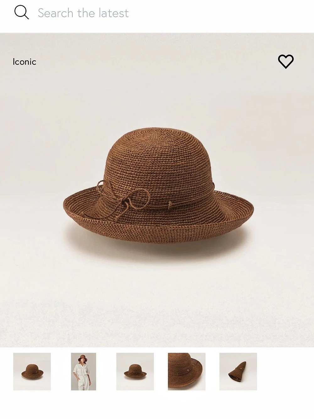 Helen Kaminski Classic 5 Brown Woven Sun Hat